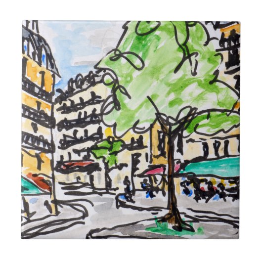 フランス、パリ、カレフォール·デ·ロデオン タイル (正面)