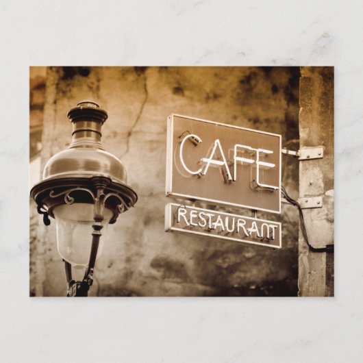 フランス パリ セピア カフェ 看板 ポストカード (正面)