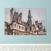 フランス，パリ，タウンホール建物 キャンバスプリント (インサイチュ (ウッドフロア))