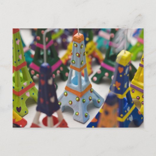 フランス、パリ、ミニチュアエッフェルタワー ポストカード (正面)