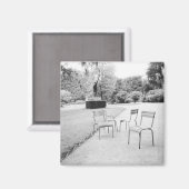 フランス、パリ：ルクセンブルクの庭園像 マグネット (正面/裏面)