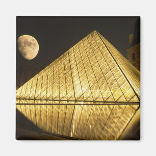フランス, パリ, ルーブル美術館, 夜景 マグネット