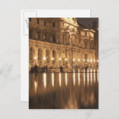 フランス、パリ、ルーヴル美術館のプールを反射 ポストカード (正面/裏面)
