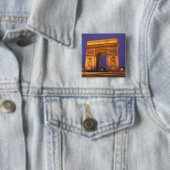 フランス、パリ、凱旋門の黄昏時。 缶バッジ (インサイチュ)