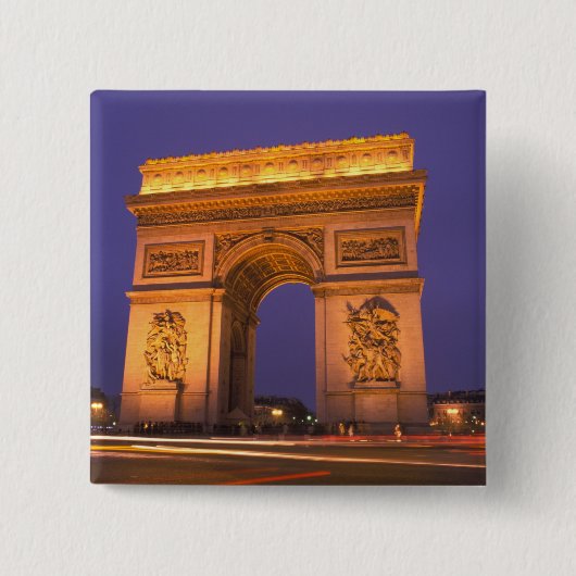 フランス、パリ、凱旋門の黄昏時。 缶バッジ (正面)