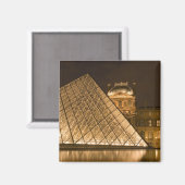 フランス、パリ。夕暮れ時のルーヴル美術館。クレジット2 マグネット (正面/裏面)