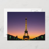フランス、パリ、日没のツアーエッフェル。 ポストカード (正面/裏面)