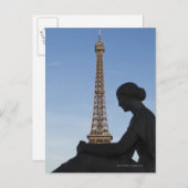 フランス、パリ、正面の女性像 ポストカード (正面/裏面)