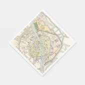 フランス，パリ：歴史，ヴィンテージの地図 スタンダードランチョンナプキン (角)