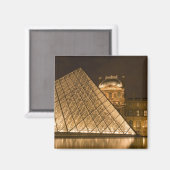 フランス パリ。黄昏時のルーブル美術館。 マグネット (正面/裏面)
