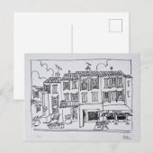 フランス、ビオの中世の村 ポストカード (正面/裏面)