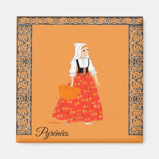 フランス，ピレネー・オリエンタレス マグネット (正面)