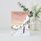 フランス ピレネー スキー ポスター ポストカード (スタンド正面)