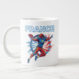 フランス フットボール ダイナミック クォーターバック 愛国的なアート ジャンボコーヒーマグカップ