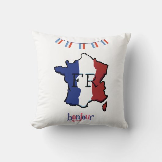 フランス – フラッグ付きクッシフランスのョン クッション (正面)