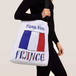 フランス フランス国旗 ブルー オリジナルプリント クロスボディバッグ
