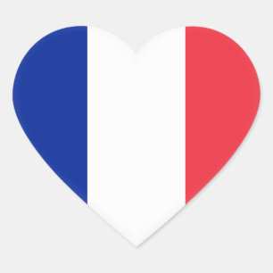 フランス(フランス語)の旗 ハートシール