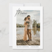 フランス フランセ 結婚 ありがとう フォト ミニマリスト 招待状 (正面)