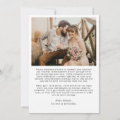 フランス フランセ 結婚 ありがとう フォト ミニマリスト 招待状 (裏面)