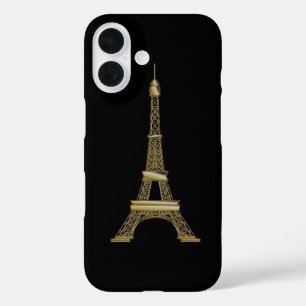 フランス ブラック&ゴールド エッフェル塔 iPhone 16ケース