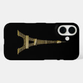 フランス ブラック＆ゴールド エッフェル塔 Case-Mate iPhoneケース (裏面 (横))