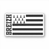 フランス，ブルターニュ国旗 シール (正面)