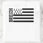 フランス,ブルターニュ国旗 長方形シール (バッグ)