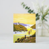 フランス・ブルターニュ・ヴィンテージ旅行ポスター復元 ポストカード (スタンド正面)