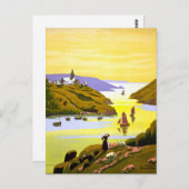 フランス・ブルターニュ・ヴィンテージ旅行ポスター復元 ポストカード (正面/裏面)