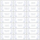 フランス ブルー & ホワイト ビクトリアン フローラル ゲスト アドレス シール (正面)