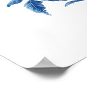 フランス ブルー 水彩 トワール シノワズリーフラワーズ ポスター (角)