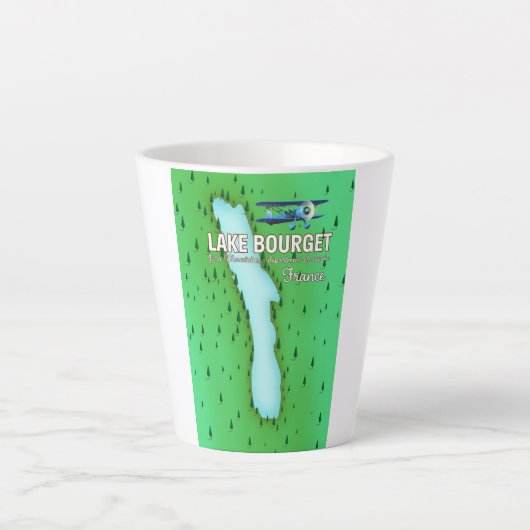 フランス ブールジェ湖の美しい旅行ポスター カフェラテマグ (正面)