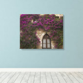 フランス、プロヴァンス、エズ。ブライトピンク キャンバスプリント (インサイチュ (ウッドフロア))