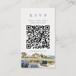 フランス プロヴァンス ブドウ園 ウェディング QRコード RSVP カード