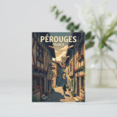 フランス・ペルージュの中世の路地 ポストカード (スタンド正面)