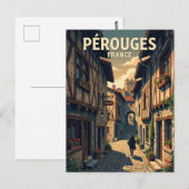 フランス・ペルージュの中世の路地 ポストカード (正面/裏面)