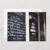 フランス,ボルドーのカフェの外側のメニュー記号 ポストカード (正面/裏面)