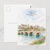 フランス ポー城と橋 Château de Pau Castle and Bridge ポストカード (正面/裏面)