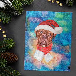 フランス・マスティフ犬のクリスマス ジグソーパズル