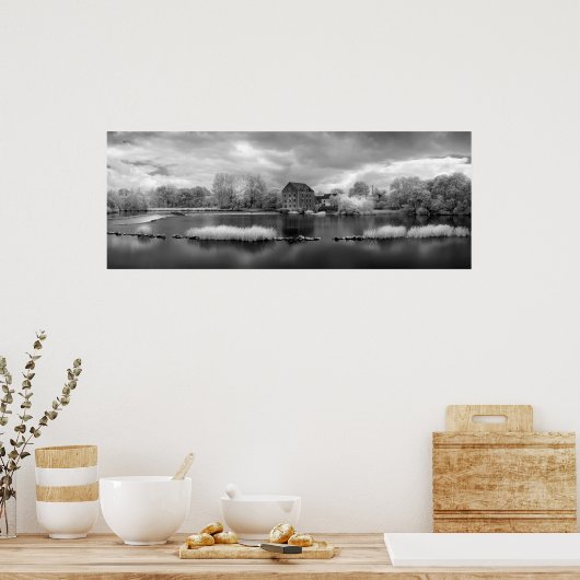 フランス、メイエン川の堰(バージョン2) ポスター (キッチン)