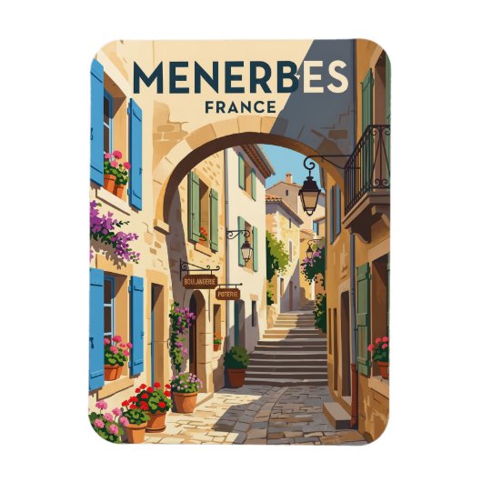 フランス メネルブの路地 マグネット (縦)