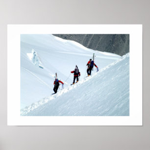 フランス、モンブランの登山者 ポスター