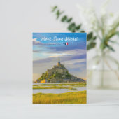 フランス、モン・サン・ミシェル - 中世の修道院 ポストカード (スタンド正面)