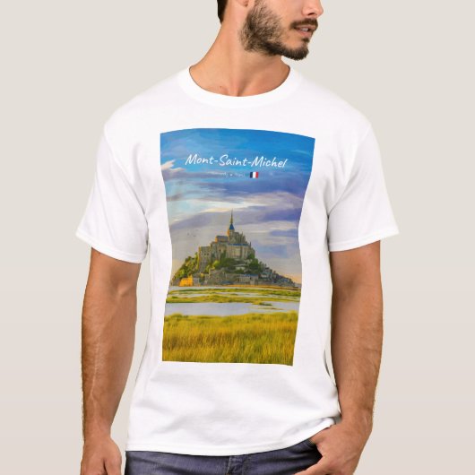 フランス、モン・サン・ミシェル - 中世の修道院 Tシャツ (正面)