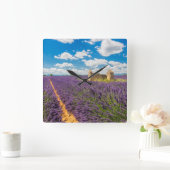 フランス，ラベンダーフィールドの遺跡 スクエア壁時計 (ホーム)