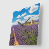 フランス，ラベンダーフィールドの遺跡 スクエア壁時計 (傾斜)