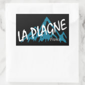 フランス・ラ・プラニュの山々 長方形シール (バッグ)