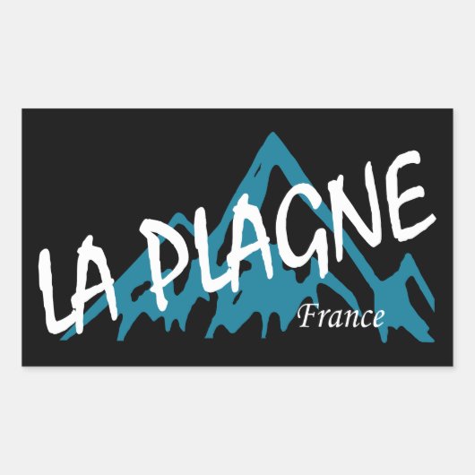 フランス・ラ・プラニュの山々 長方形シール (正面)