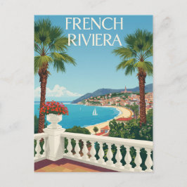 フランス+リビエラ+ビーチ+旅行 ポストカード
