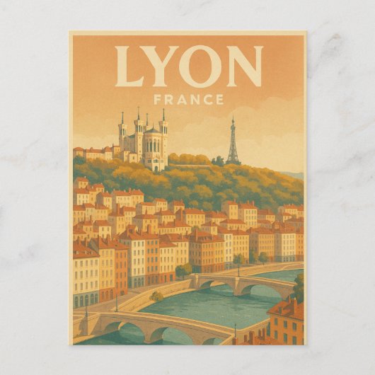 フランス リヨンのヴィンテージ旅行 ポストカード (正面)